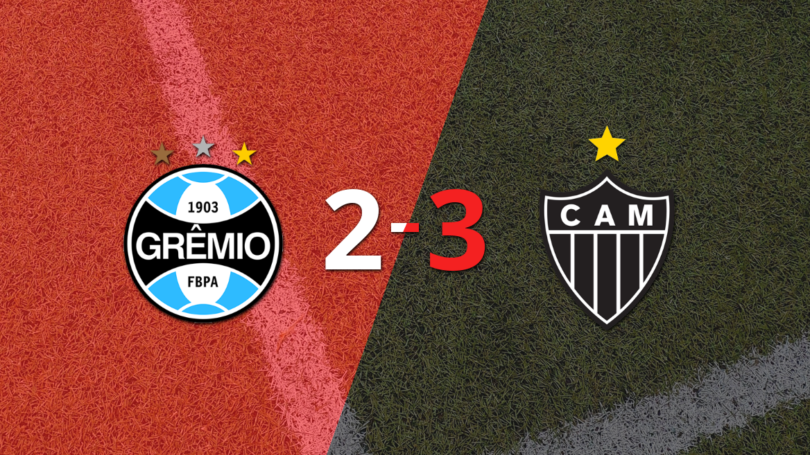 Atlético Mineiro logra una emocionante victoria  por 3 a 2 sobre Grêmio