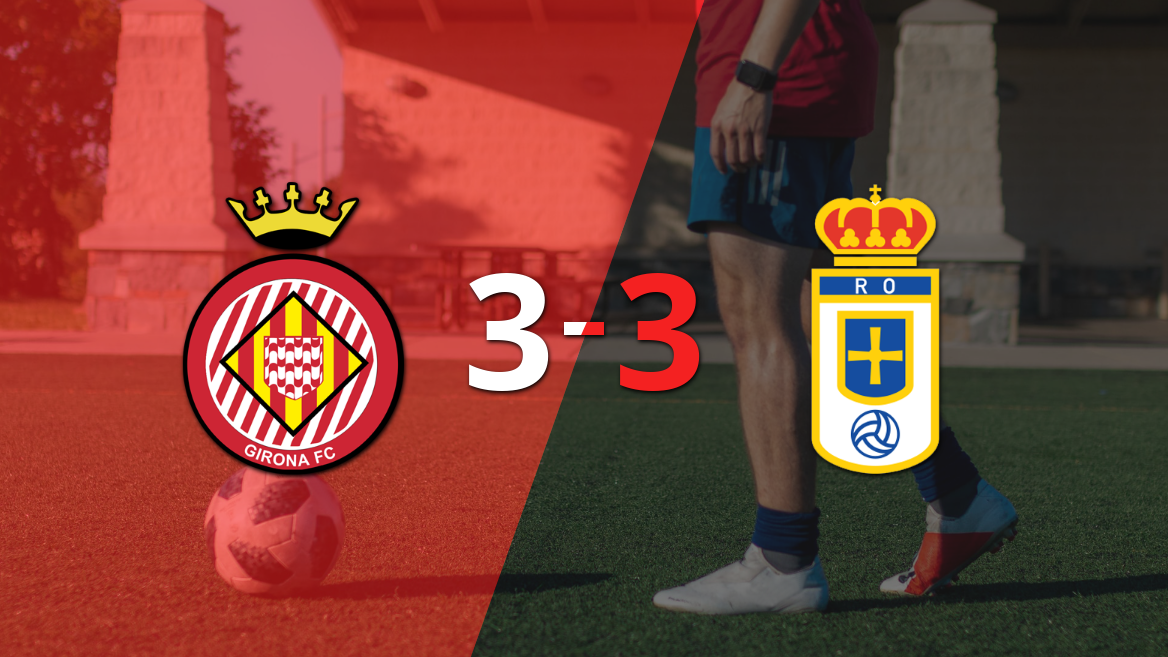 Girona empató 3-3 ante Real Oviedo con doblete de Cristhian Stuani