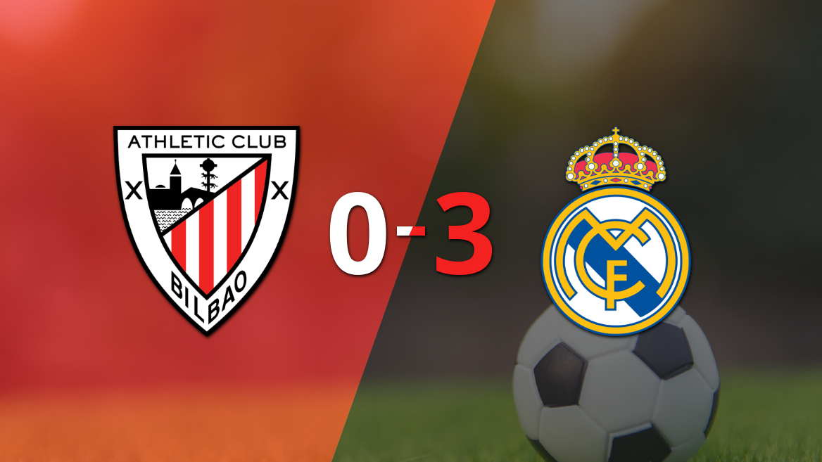 Doblete de Kylian Mbappé en la goleada 3-0 de Real Madrid frente a Athletic Bilbao