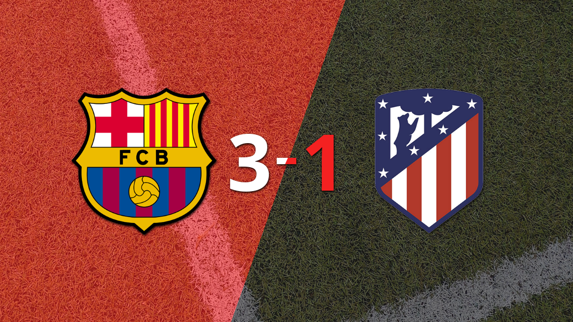 Barcelona le dio vuelta el partido a Atlético de Madrid con un 3-1