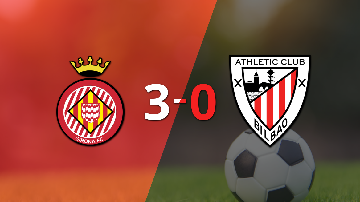 Girona le pasó por encima 3-0 a Athletic Bilbao