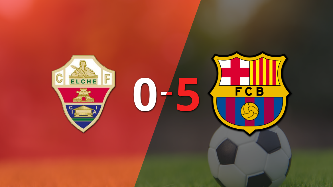 Fermín López y Raphinha impulsaron con dobletes la victoria 5-0 de Barcelona frente a Elche