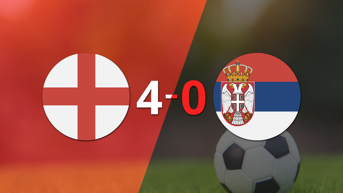 Inglaterra le pasó por encima 4-0 a Serbia