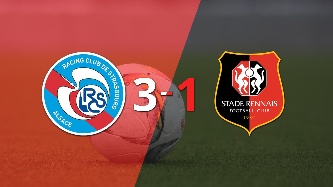 RC Strasbourg fue más y venció por 3 a 1 a Stade Rennes