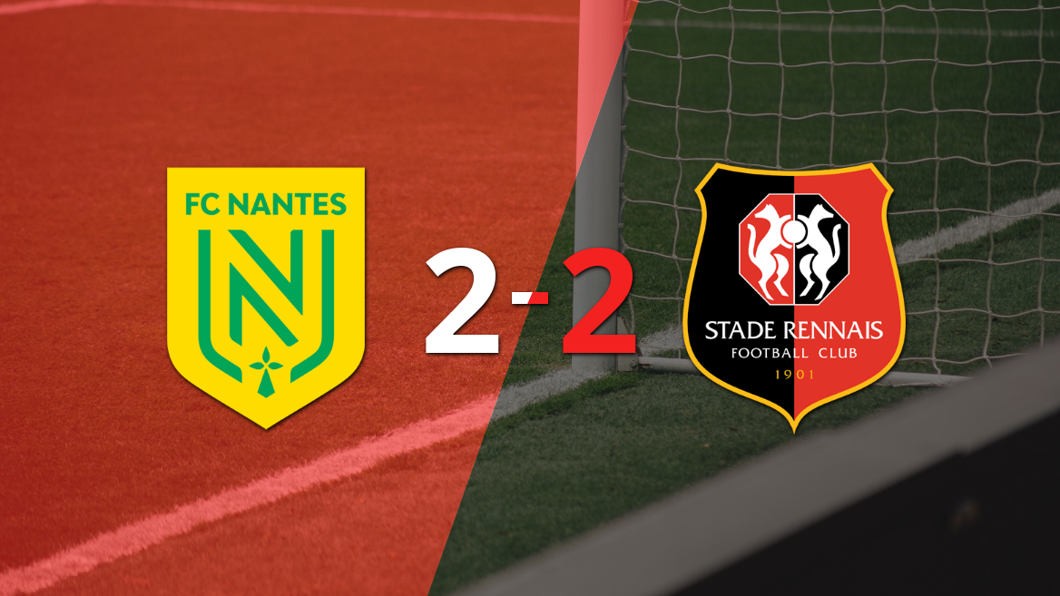 Nantes empató 2-2 contra Stade Rennes sobre el final del partido Nantes empató 2-2 contra Stade Rennes sobre el final del partido