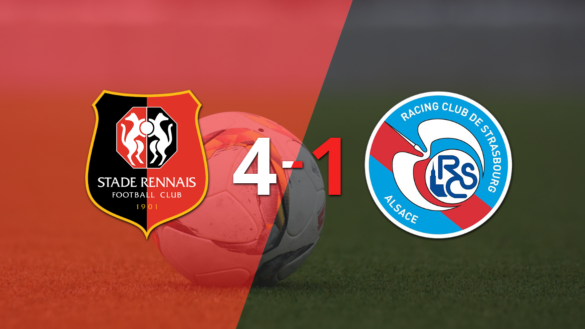 Stade Rennes le pasó por encima 4-1 a RC Strasbourg con hat-trick de Esteban Lepaul