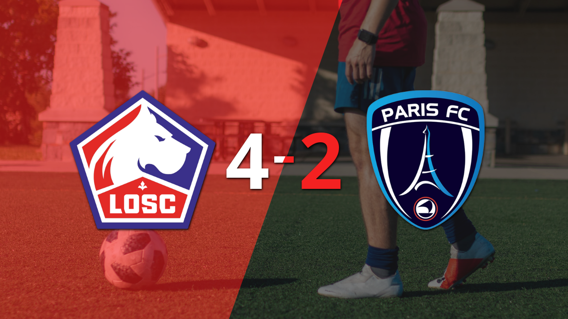 Olivier Giroud marca un doblete en la victoria 4-2 de Lille ante Paris FC