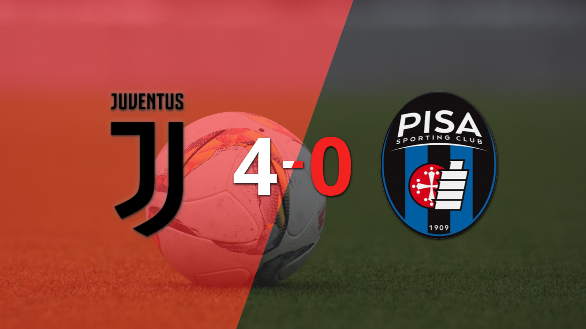 Pisa fue superado fácilmente y cayó 4-0 contra Juventus
