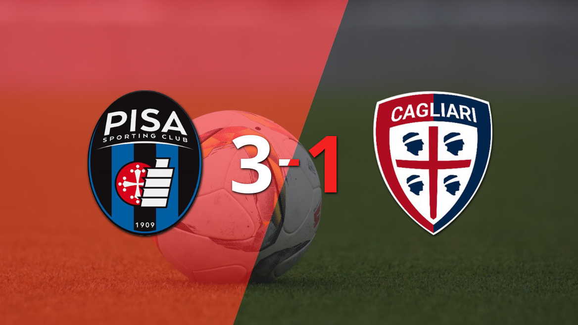 Antonio Caracciolo sentenció el triunfo 3-1 de Pisa ante Cagliari con doblete