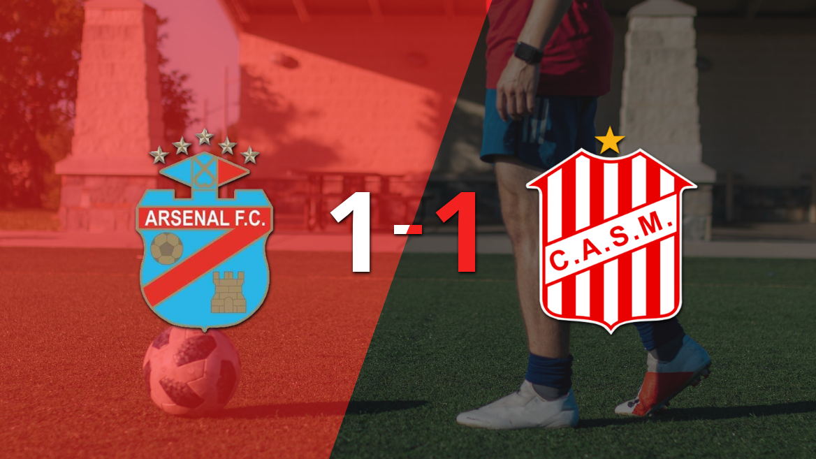 Arsenal y San Martín (T) se reparten los puntos y empatan 1-1