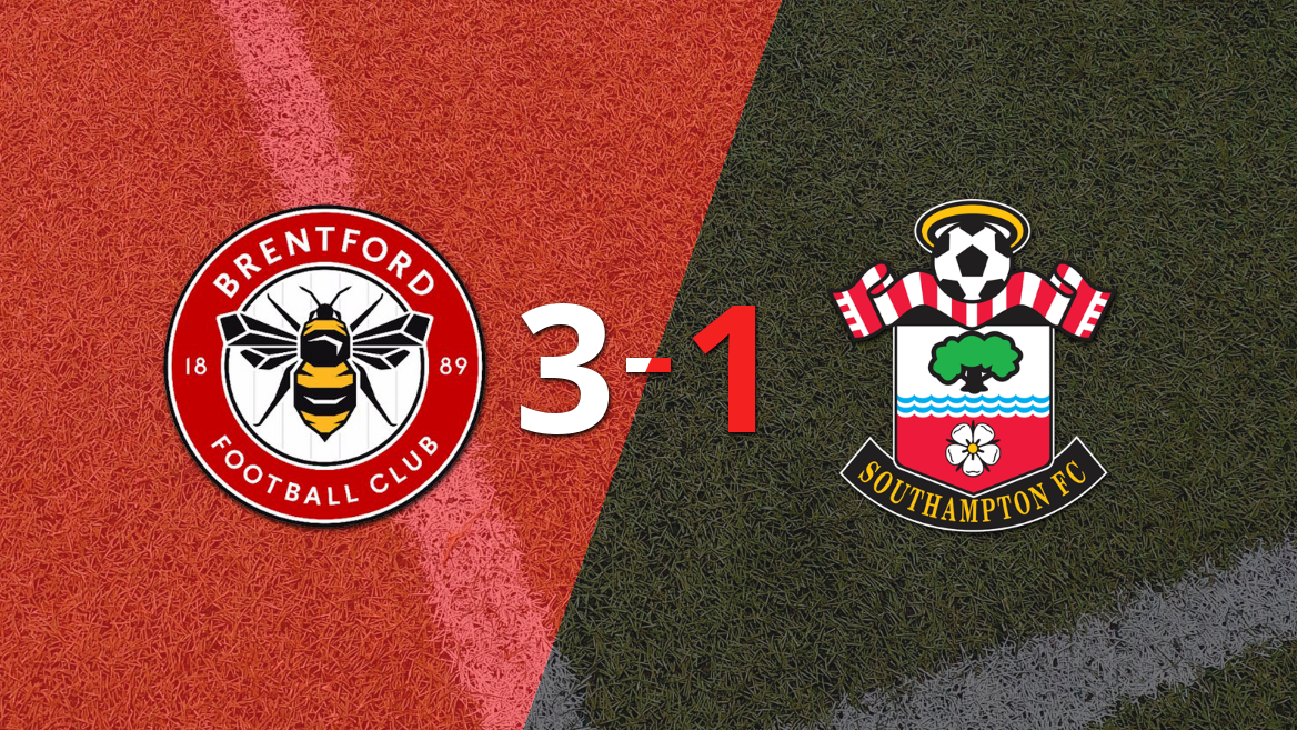 Bryan Mbeumo anota doblete en la victoria por 3 a 1 de Brentford sobre Southampton