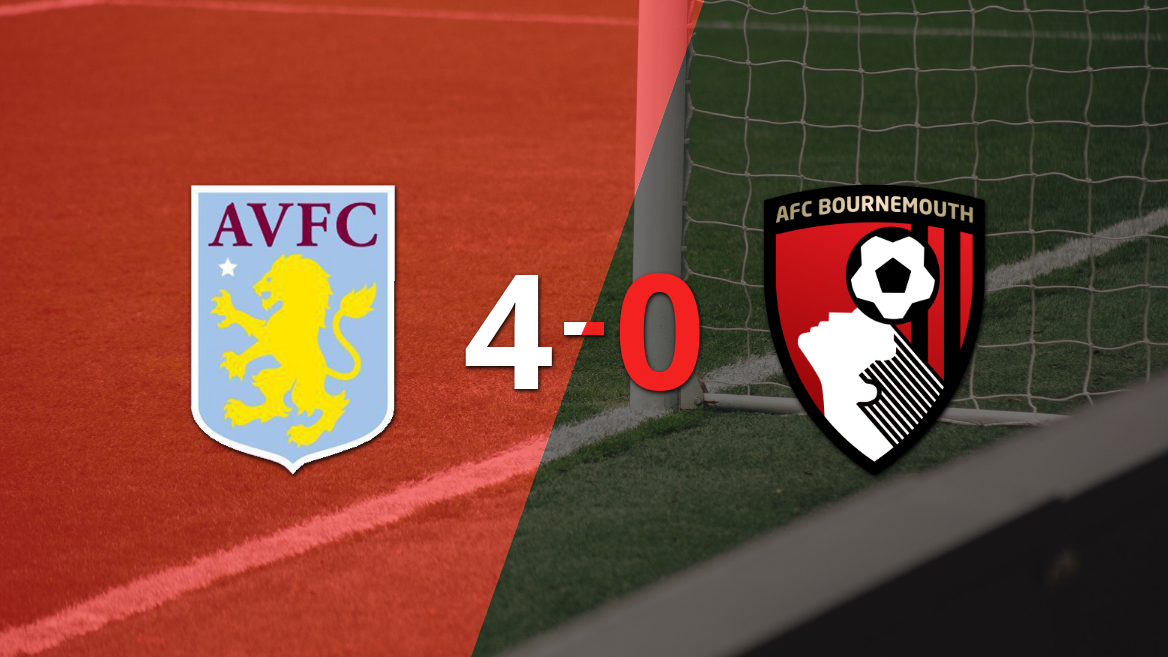 Tranquila victoria de Aston Villa por 4 a 0 frente a Bournemouth